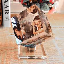Customized Printing on Square Shaped Rotating Crystal Photo Album