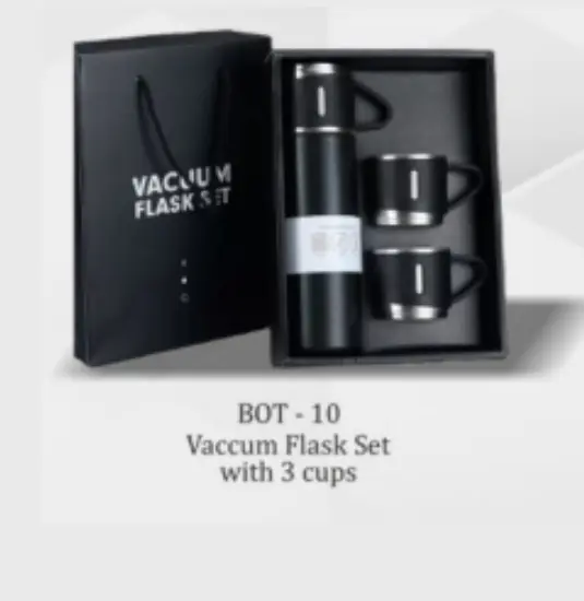 Customized Printing on  Vacuum Flask set with 3 cups