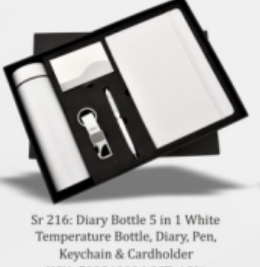 Customized Printing on Diary Pen Keychain Bottle Cardholder set